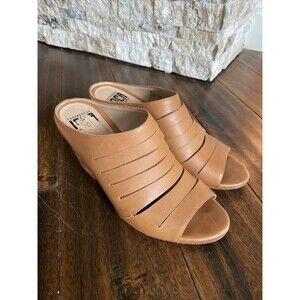 Fortress Of Inca Gabby Mule Leather Strappy Slide Sandal Heels Size 39
